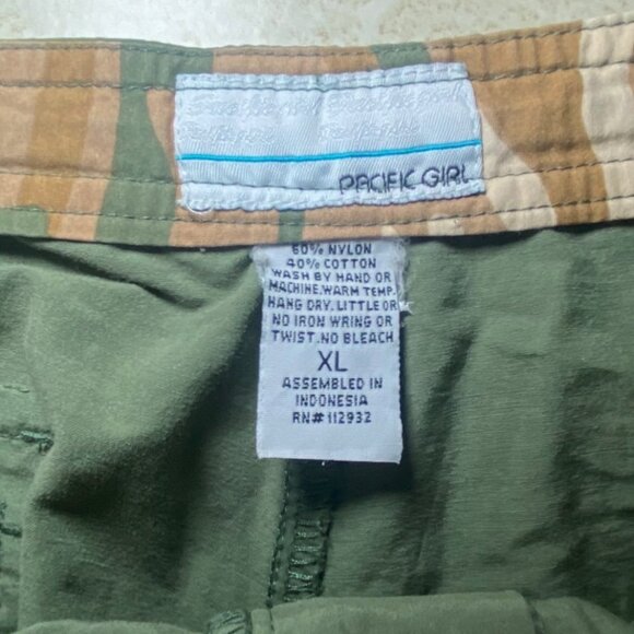 Women’s Pacific Girl Green Drawstring Streetwear Y2K Capri Pants X-Large - Picture 4 of 6